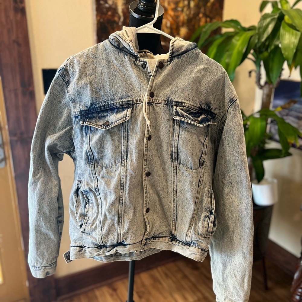Vintage Saugatuck Trading Goods Jean jacket hoodie size large